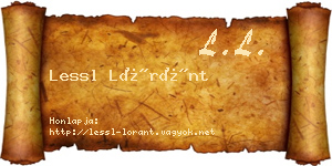Lessl Lóránt névjegykártya